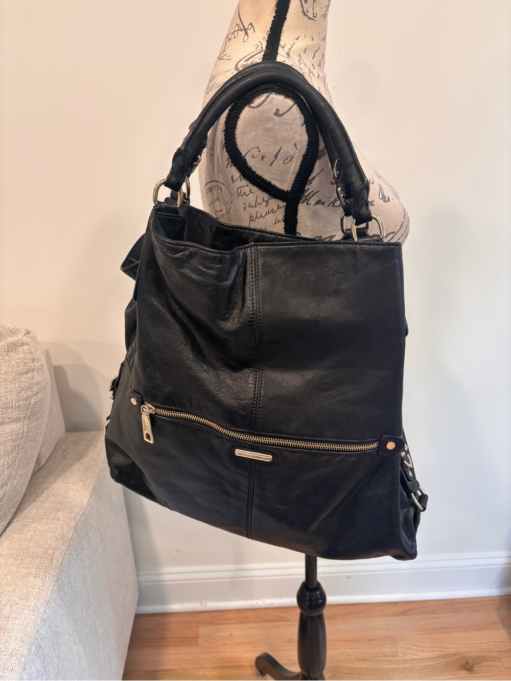 Rebecca Minkoff black leather hobo bag